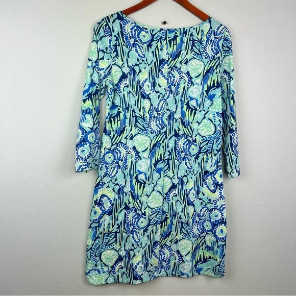 Lilly Pulitzer pima cotton 3/4 sleeve Marlowe dress Women's size S indigo sunset - Picture 9 of 14
